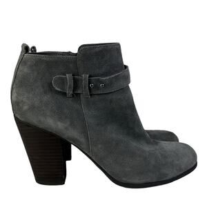 Franco Fortini Lexi Leather Heeled Ankle Bootie Size 10 Grey